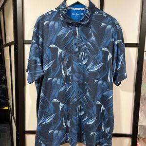 Walter Hagen Men’s XL Clubhouse Golf Polo - Navy Blue Airbrush Floral Print